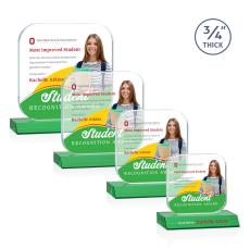 App Full Color Green Square / Cube Crystal Award - Desktop Awards