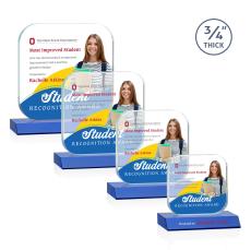 App Full Color Blue Square / Cube Crystal Award - Desktop Awards