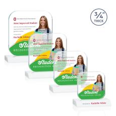 App Full Color White Square / Cube Crystal Award - Desktop Awards