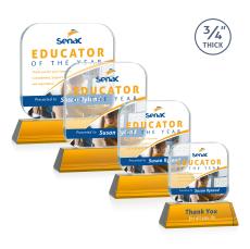 App Full Color Amber on Newhaven Square / Cube Crystal Award - Full Color Imprint