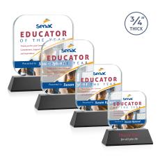 App Full Color Black on Newhaven Square / Cube Crystal Award - Full Color Imprint