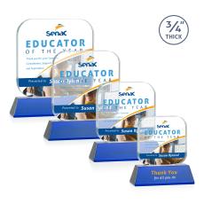 App Full Color Blue on Newhaven Square / Cube Crystal Award - Full Color Imprint
