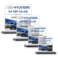 Cardiff Full Color Black Square / Cube Crystal Award - Full Color Imprint