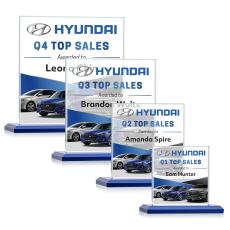 Cardiff Full Color Blue Square / Cube Crystal Award - Full Color Imprint