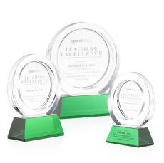 Templeton Green on Base Circle Crystal Award - Awards and Trophies