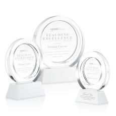 Templeton White on Base Circle Crystal Award - Awards and Trophies