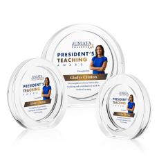 Templeton Full Color Circle Crystal Award - Full Color Imprint