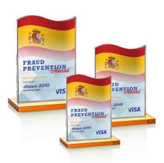 Unity Full Color Amber Unique Crystal Award - Unique Awards