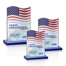 Unity Full Color Blue Unique Crystal Award - Unique Awards