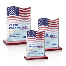 Unity Full Color Red Unique Crystal Award - Full Color Imprint