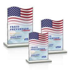 Unity Full Color White Unique Crystal Award - Patriotic Awards