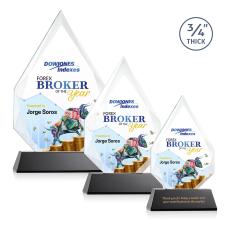 Hawthorne Full Color Blackon Newhaven Peaks Crystal Award - Full Color Imprint