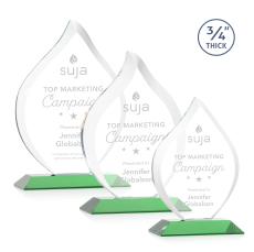 Worthington Flame- Green Crystal Award - Awards and Trophies