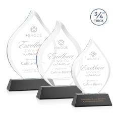 Worthington Black on Newhaven Base Flame Crystal Award - Awards and Trophies