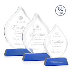 Worthington Blue on Newhaven Base Flame Crystal Award - Awards and Trophies