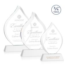 Worthington White on Newhaven Base Flame Crystal Award - Awards and Trophies