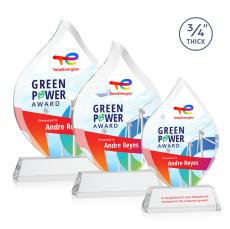 Worthington Full Color Clear on Newhaven Flame Crystal Award - Full Color Imprint
