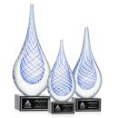 Kentwood Black on Hancock Base Tear Drop Glass Award