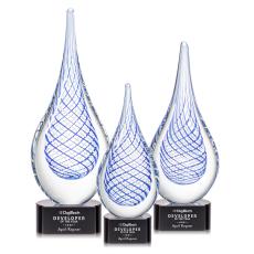Kentwood Black on Paragon Base Tear Drop Glass Award - Awards and Trophies