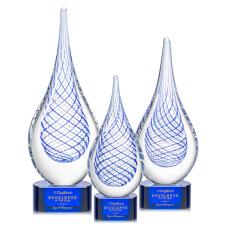 Kentwood Blue on Paragon Base Tear Drop Glass Award - Glass Awards