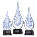 Kentwood Black on Robson Base Tear Drop Glass Award