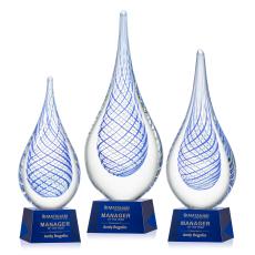 Kentwood Blue on Robson Base Tear Drop Glass Award - Glass Awards