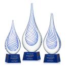 Kentwood Blue on Robson Base Tear Drop Glass Award