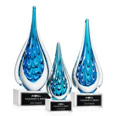 Worchester Clear on Hancock Base Tear Drop Glass Award - Art Glass Awards