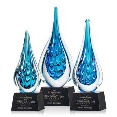 Worchester Black on Robson Base Tear Drop Glass Award - Glass Awards