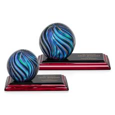 Malton Globe on Rosewood Base Award - Glass Awards