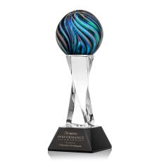 Malton Black on Langport Base Globe Glass Award - Glass Awards