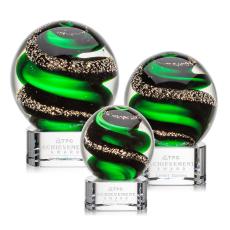 Zodiac Clear on Paragon Base Globe Glass Award - Art Glass Awards