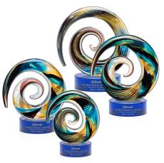 Nazare Blue on Stanrich Circle Glass Award - Art Glass Awards