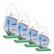 Jemma Full Color Green Unique Crystal Award - Full Color Imprint