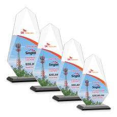 Jemma Full Color Black Unique Crystal Award - Full Color Imprint