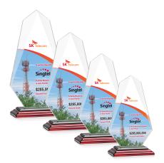 Jemma Full Color Rosewood Unique Crystal Award - Full Color Imprint