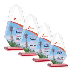 Jemma Full Color Red Unique Crystal Award - Full Color Imprint