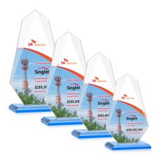 Jemma Full Color Sky Blue Unique Crystal Award - Full Color Imprint
