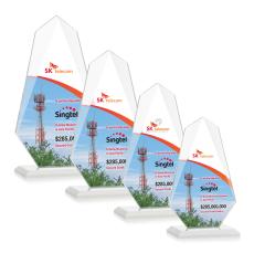 Jemma Full Color White Unique Crystal Award - Full Color Imprint
