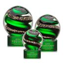 Zodiac Green on Paragon Base Globe Glass Award