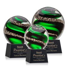 Zodiac Black on Robson Base Globe Glass Award - Glass Awards