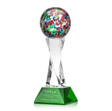 Fantasia Green on Langport Base Globe Glass Award - Glass Awards