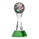 Fantasia Green on Langport Base Globe Glass Award