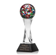 Fantasia Black on Langport Base Globe Glass Award - Glass Awards