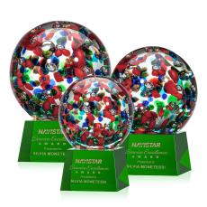 Fantasia Green on Robson Base Globe Glass Award - Glass Awards