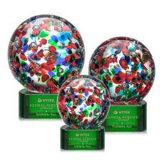 Fantasia Green on Paragon Base Globe Glass Award - Glass Awards