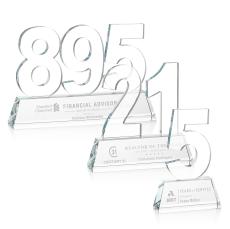 Milestone Optical Clear Number Crystal Award - Awards and Trophies