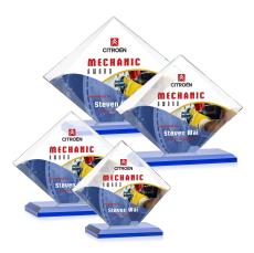 Griffith Full Color Blue Diamond Crystal Award - Full Color Imprint