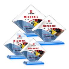 Griffith Full Color Sky Blue Diamond Crystal Award - Full Color Imprint