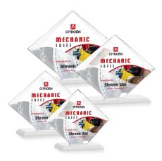 Griffith Full Color White Diamond Crystal Award - Full Color Imprint